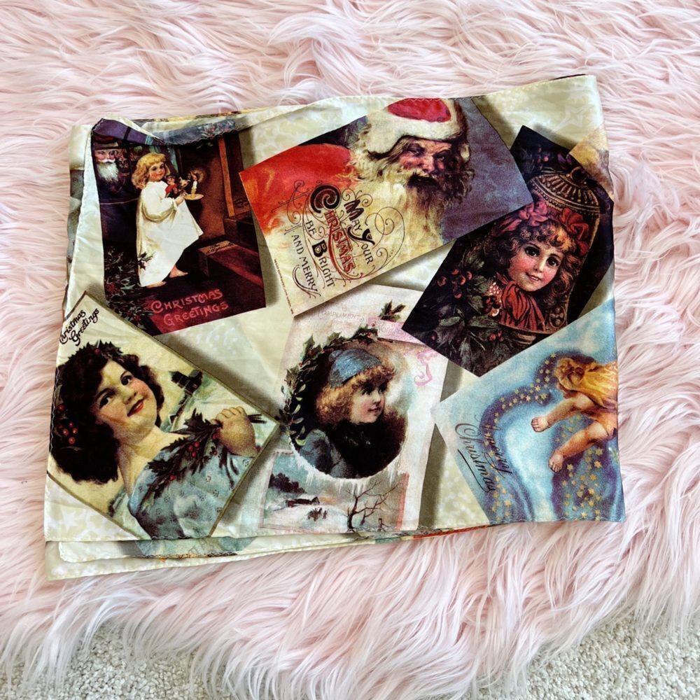 Vintage Christmas Post Card Scarf